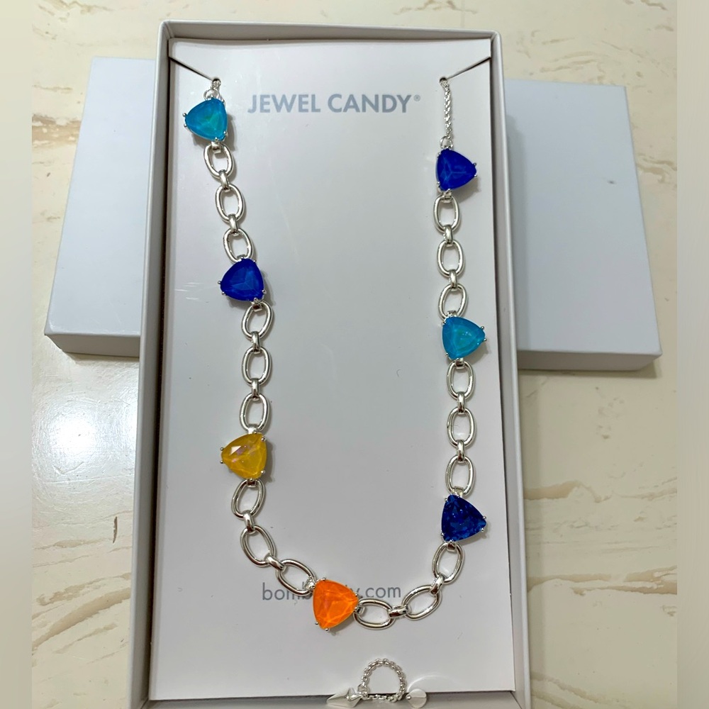 Bomb Party Jewel Candy Necklace “The Saige” Apricot Sky Sunset.